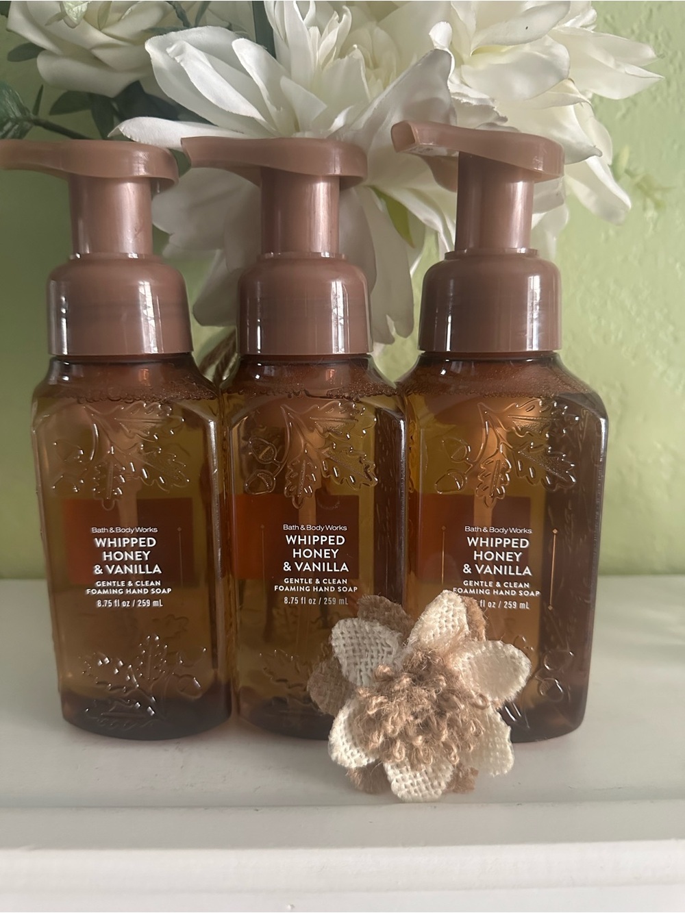 Bath & Body Works Whipped Honey & Vanilla Foaming Hand Soap (3) Pc
